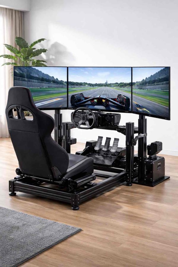 Racing Simulator Cockpit Frame with Monitor Stand – pro sim racing gear